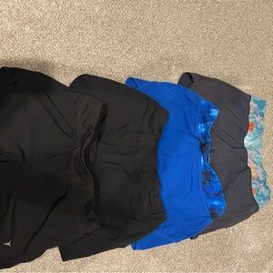 Men's Athletic Shorts Set - Black, Blue, Gray